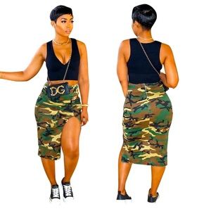 Mid Camo fitted skirt